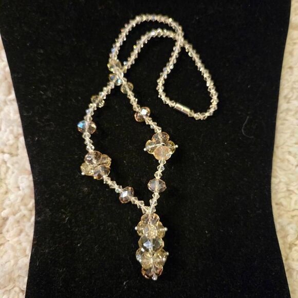 NWOT Faceted Glass Bead Smokey Topaz Necklace - Picture 6 of 8